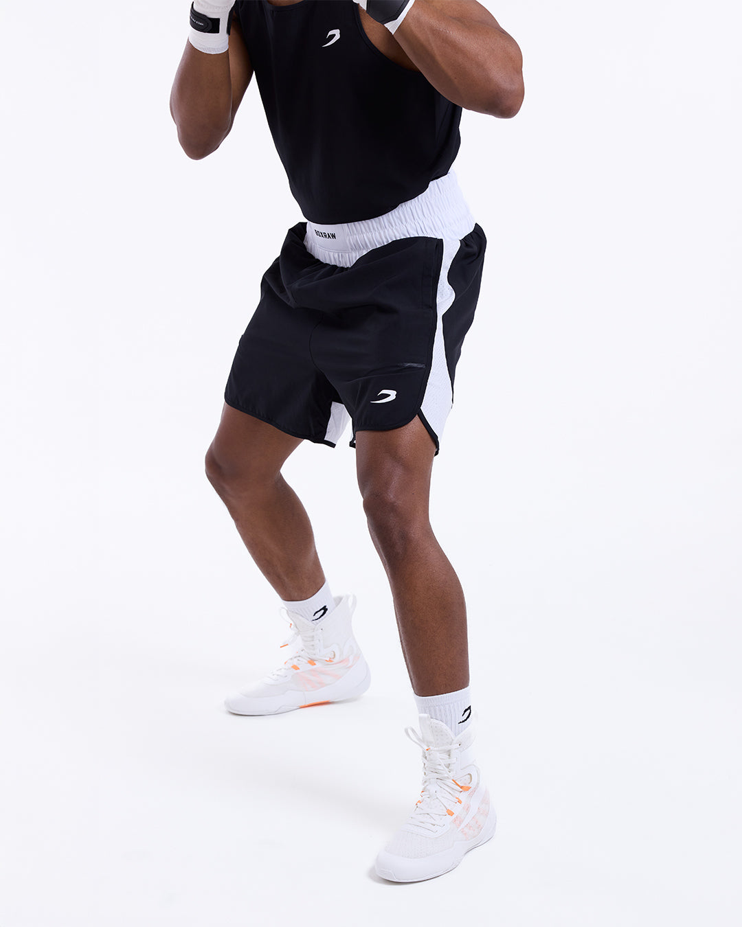 Stevenson Shorts 2.0 - Black/White | Amateur Boxing Shorts | BOXRAW