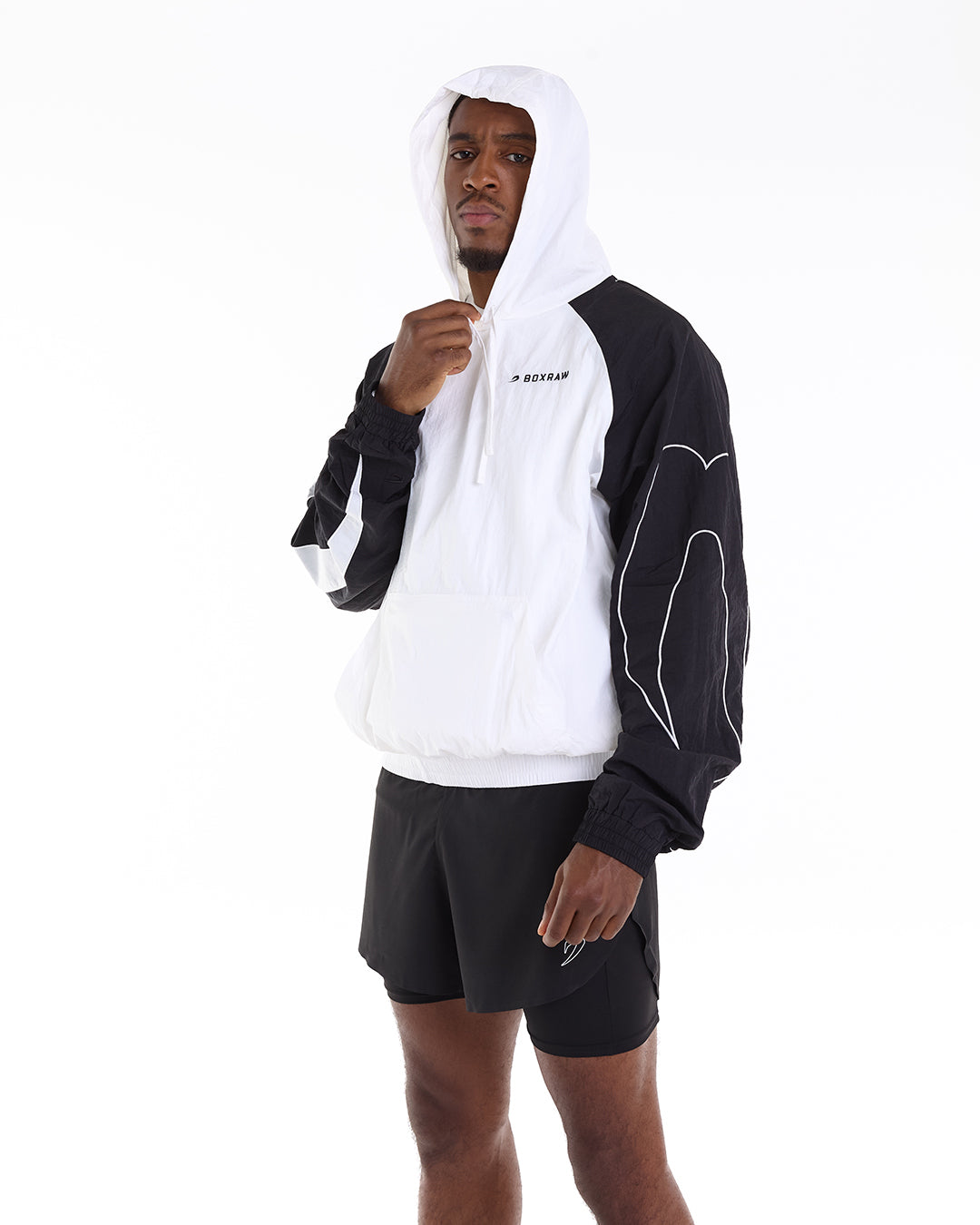 Tunero Track Hoodie - White/Black | BOXRAW