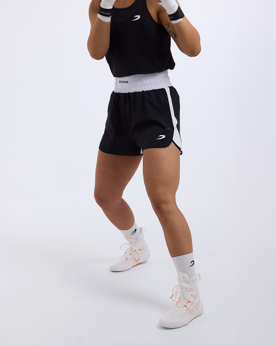 Stevenson Shorts 2.0 - Black/White | Women's Amateur Boxing Shorts