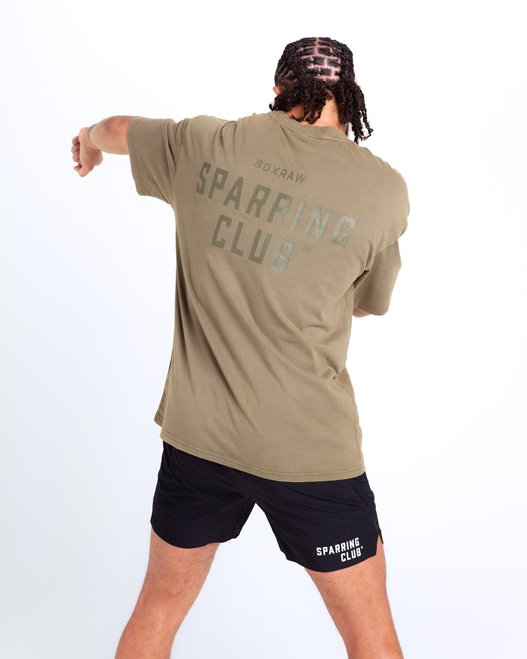 Men's Sparring Club Oversized T-Shirt - Washed Olive | BOXRAW