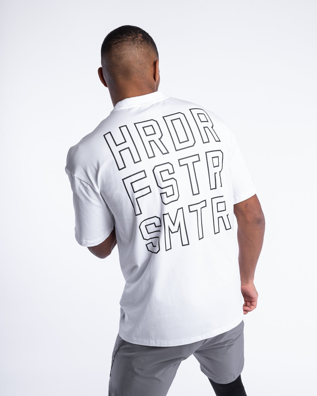 HRDR FSTR SMTR Oversized T-Shirt - White | BOXRAW