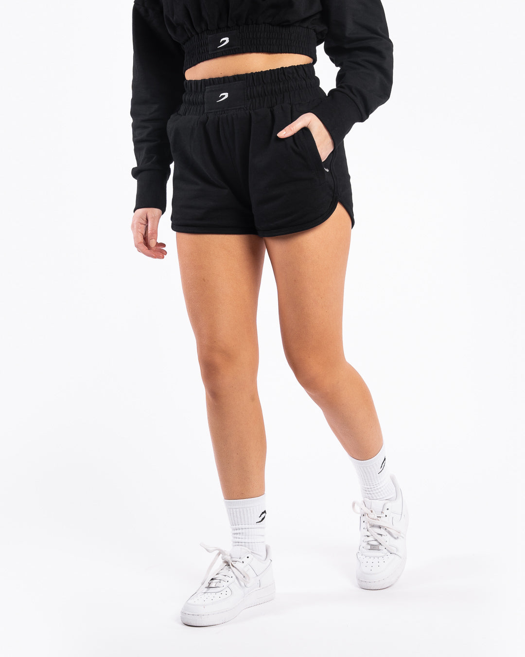 Kim Boxing Style Cotton Shorts - Black