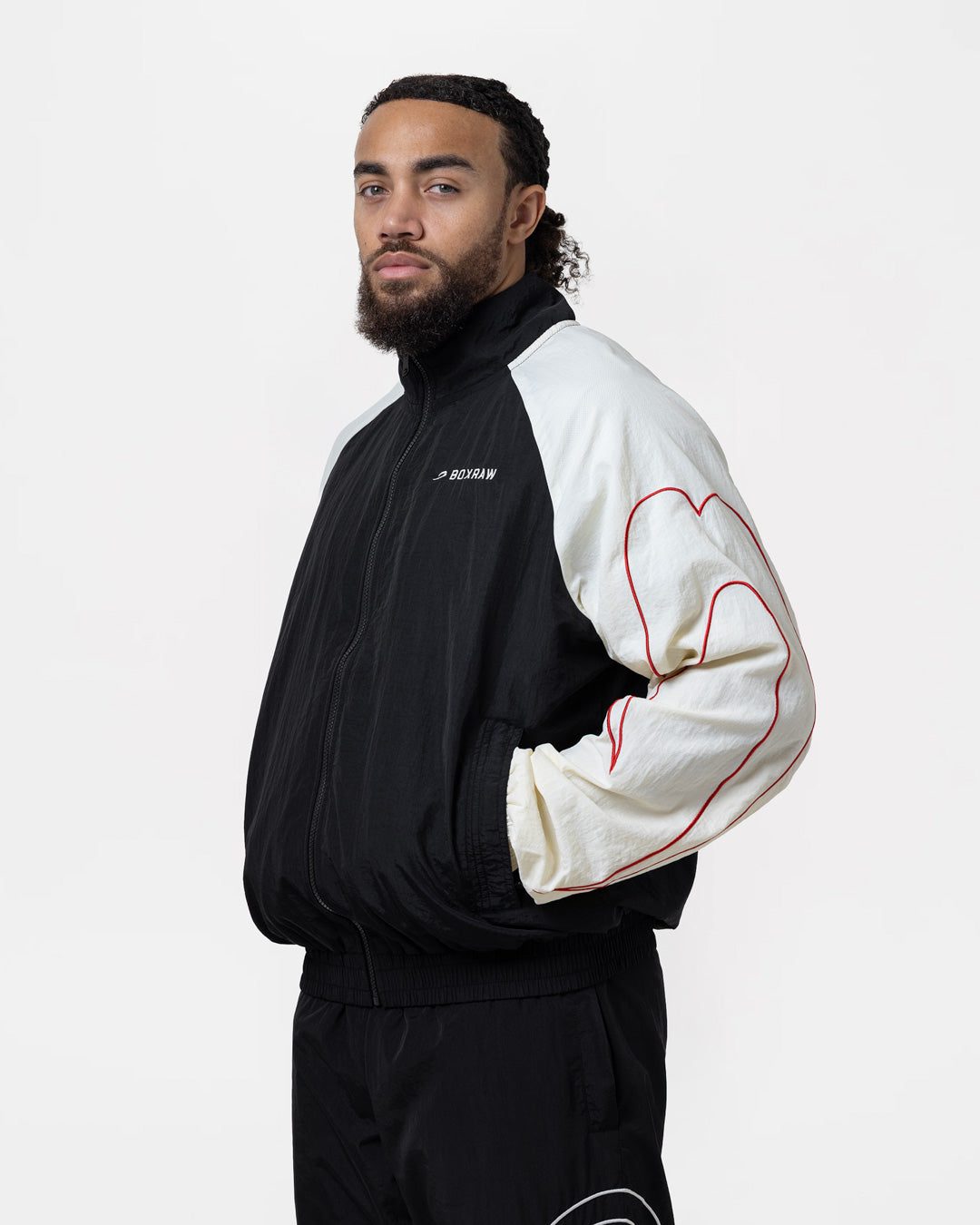 Ring x BOXRAW Track Jacket - Black/Beige