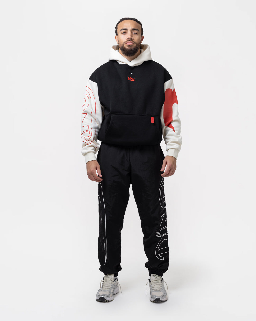 Ring x BOXRAW Oversized Hoodie - Black/Beige
