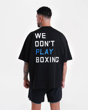 We Don't Play Boxing Oversized T-Shirt - Black/Blue
