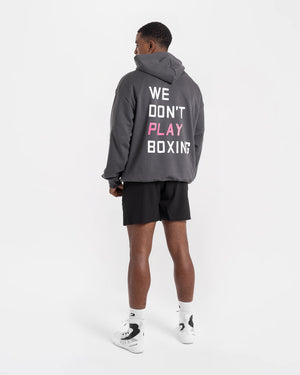 We Don't Play Boxing Oversized Hoodie - Grey/Pink