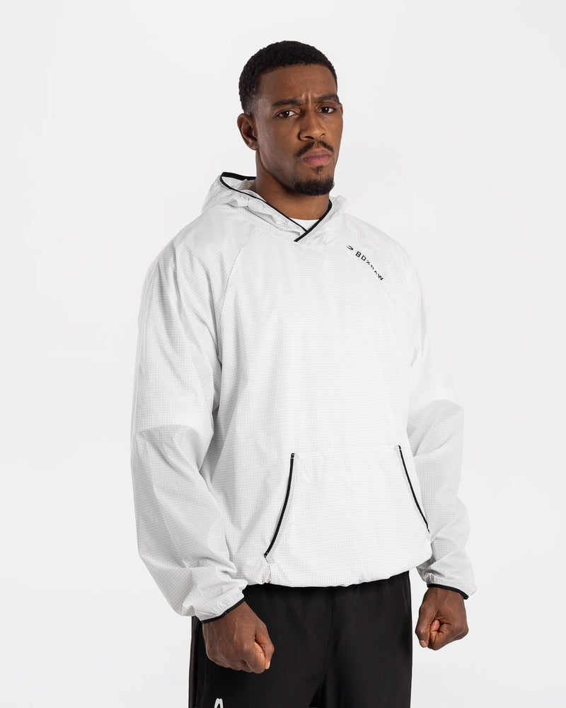 Genaro Oversized Windbreaker Hoodie - White