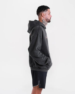 Poetry In Motion Oversized Hoodie - Washed Black