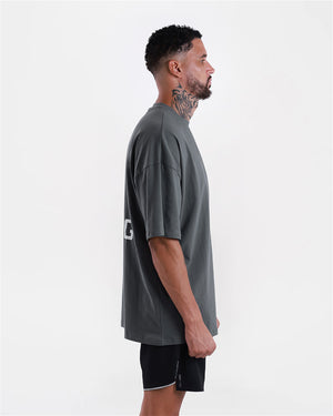 We Don't Play Boxing Oversized T-Shirt - Grey/Pink