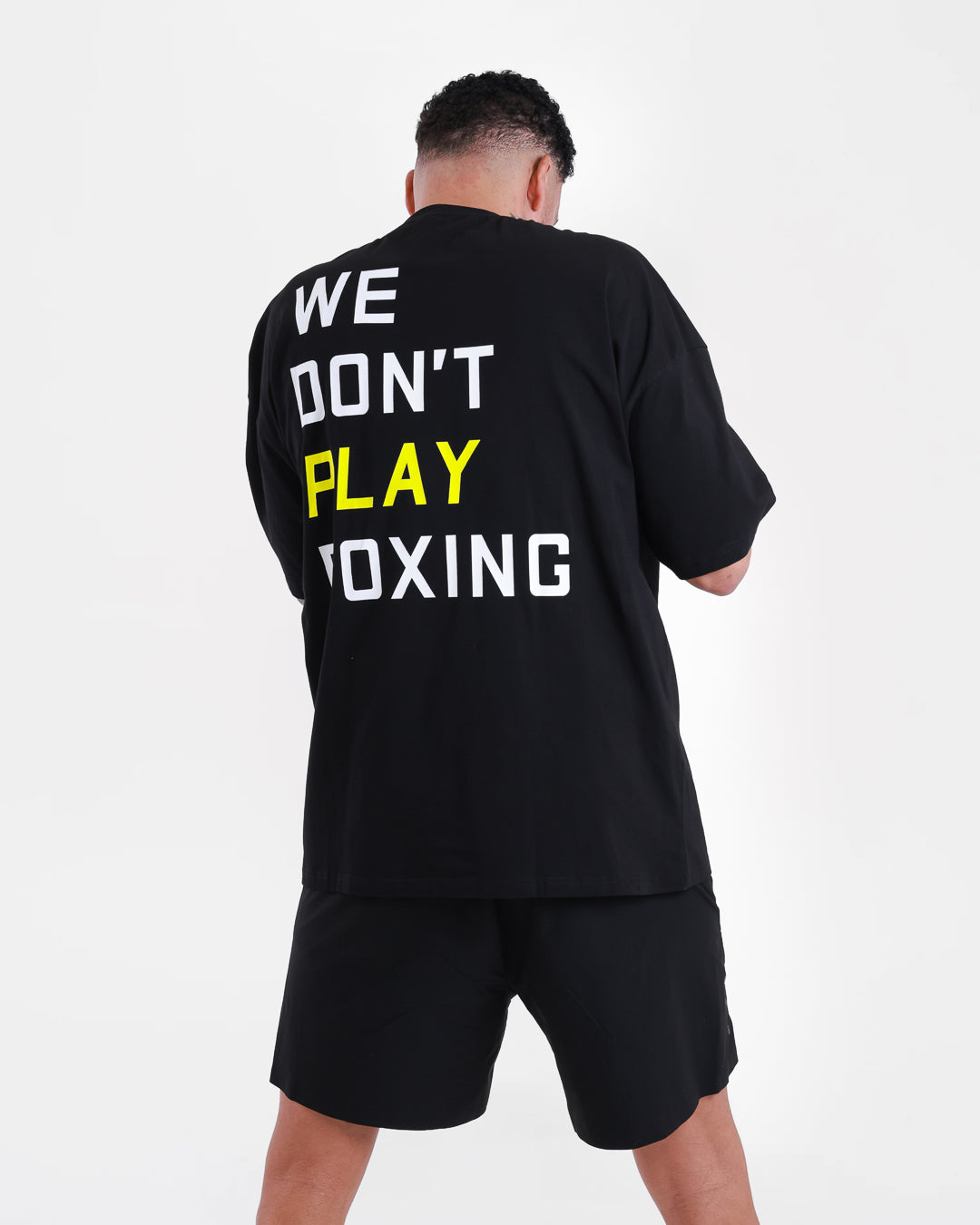We Don't Play Boxing Oversized T-Shirt - Black/Yellow