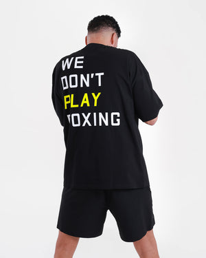We Don't Play Boxing Oversized T-Shirt - Black/Yellow
