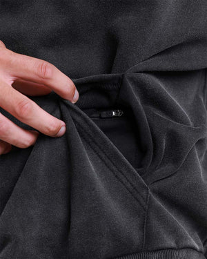 Poetry In Motion Oversized Hoodie - Washed Black