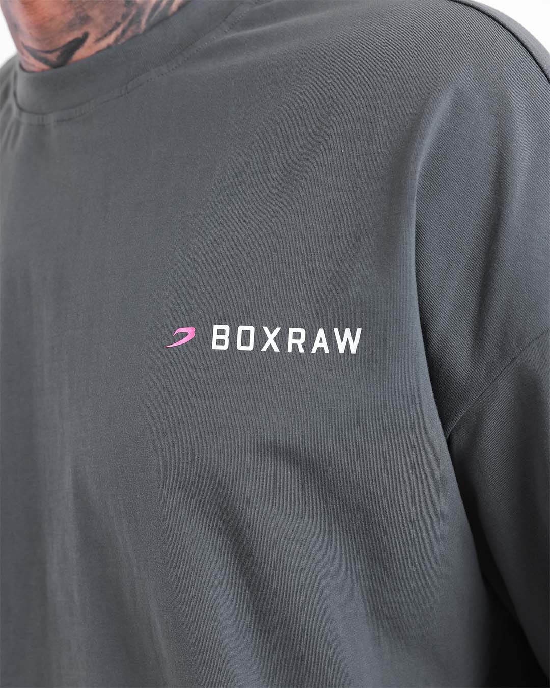 We Don't Play Boxing Oversized T-Shirt - Grey/Pink