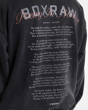 Poetry In Motion Oversized Hoodie - Washed Black
