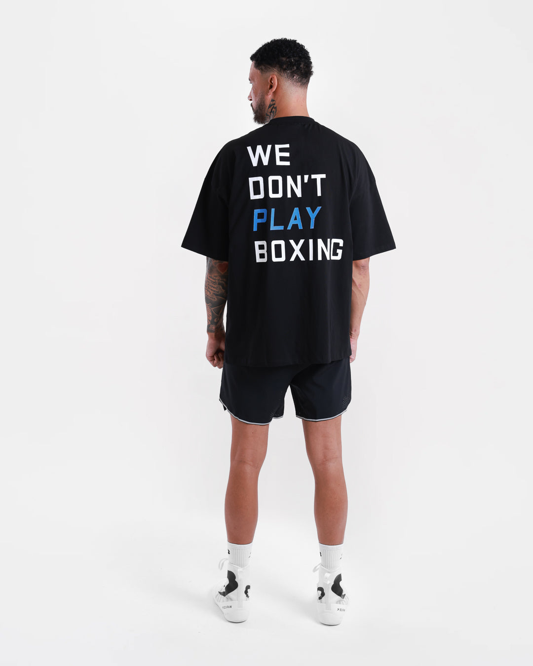 We Don't Play Boxing Oversized T-Shirt - Black/Blue