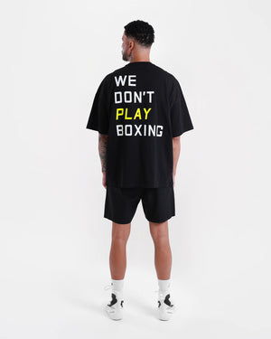 We Don't Play Boxing Oversized T-Shirt - Black/Yellow