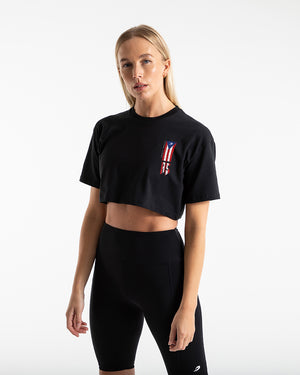 Amanda Serrano x BOXRAW Cropped T-Shirt - Black
