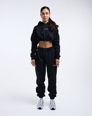 Johnson Cropped Hoodie - Black