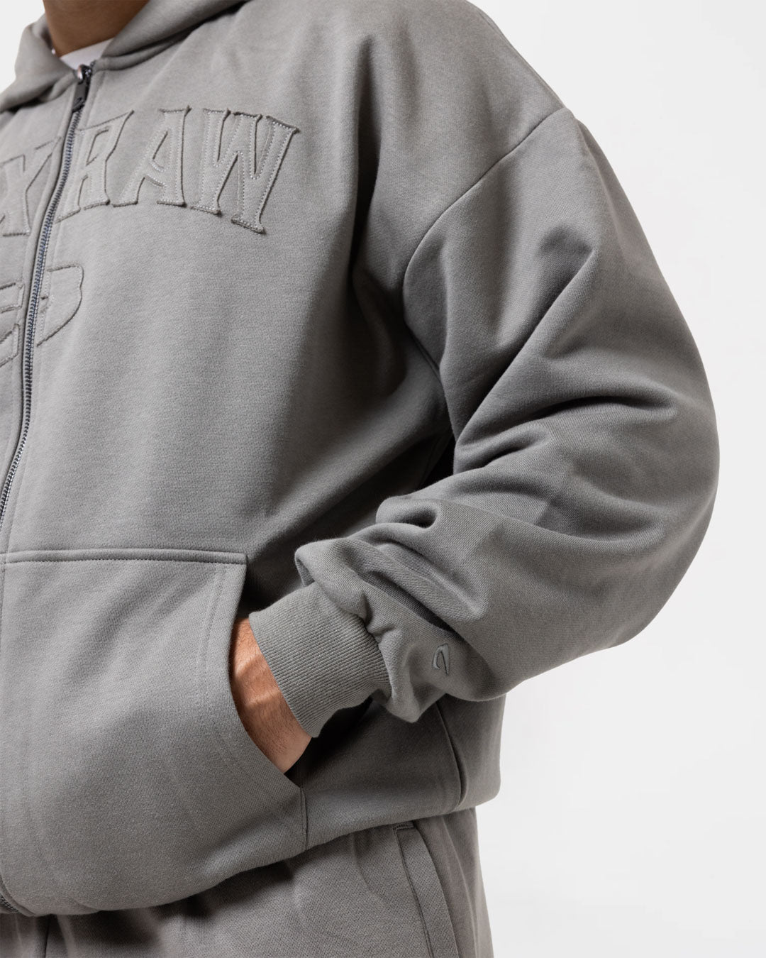 East Street Zip Up Hoodie - Distressed Grey