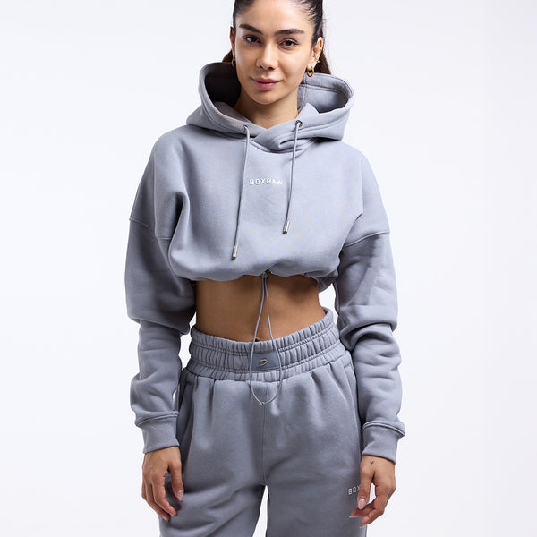 Johnson Cropped Hoodie Grey
