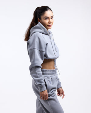 Johnson Cropped Hoodie - Grey