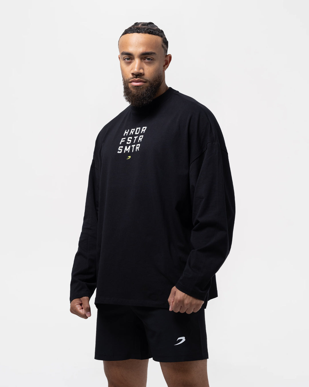 HRDR FSTR SMTR Oversized Long Sleeve T-Shirt - Black