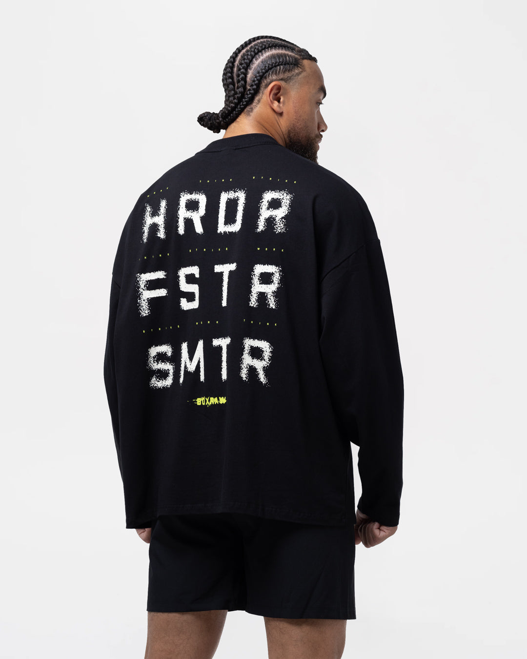 HRDR FSTR SMTR Oversized Long Sleeve T-Shirt - Black
