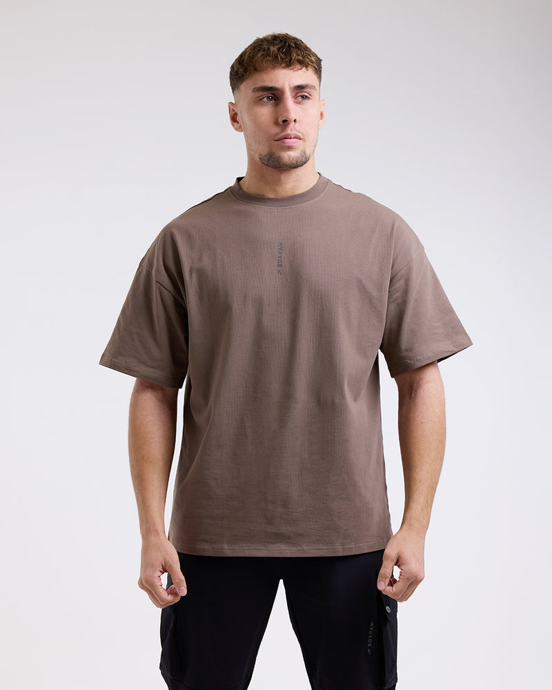 Lineal Oversized T-Shirt Mocha BOXRAW - Main Image