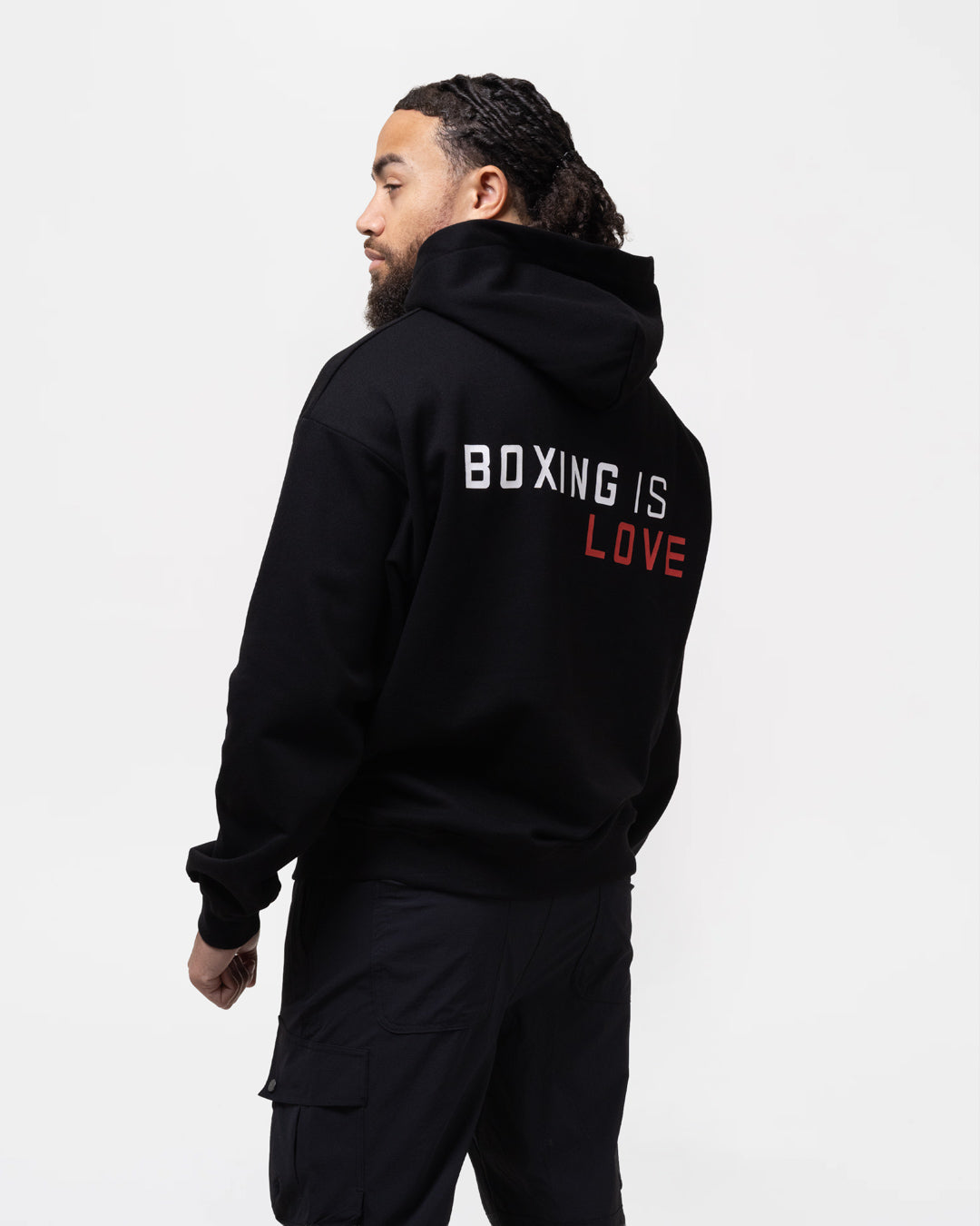 Boxing is Love Oversized Hoodie - Black