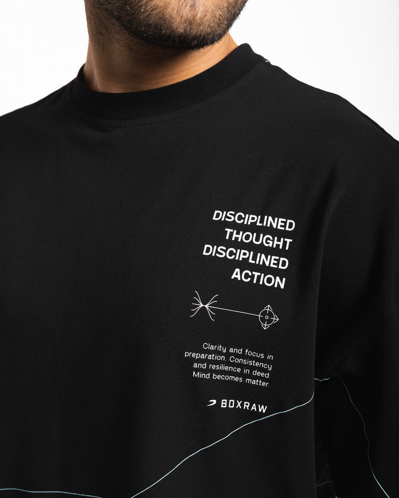 Disciplined Thought/Action Oversized T-Shirt - Black