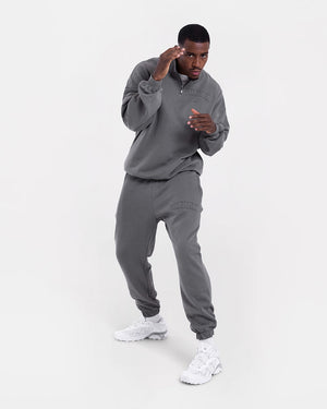 East Street 1/4 Zip - Distressed Grey