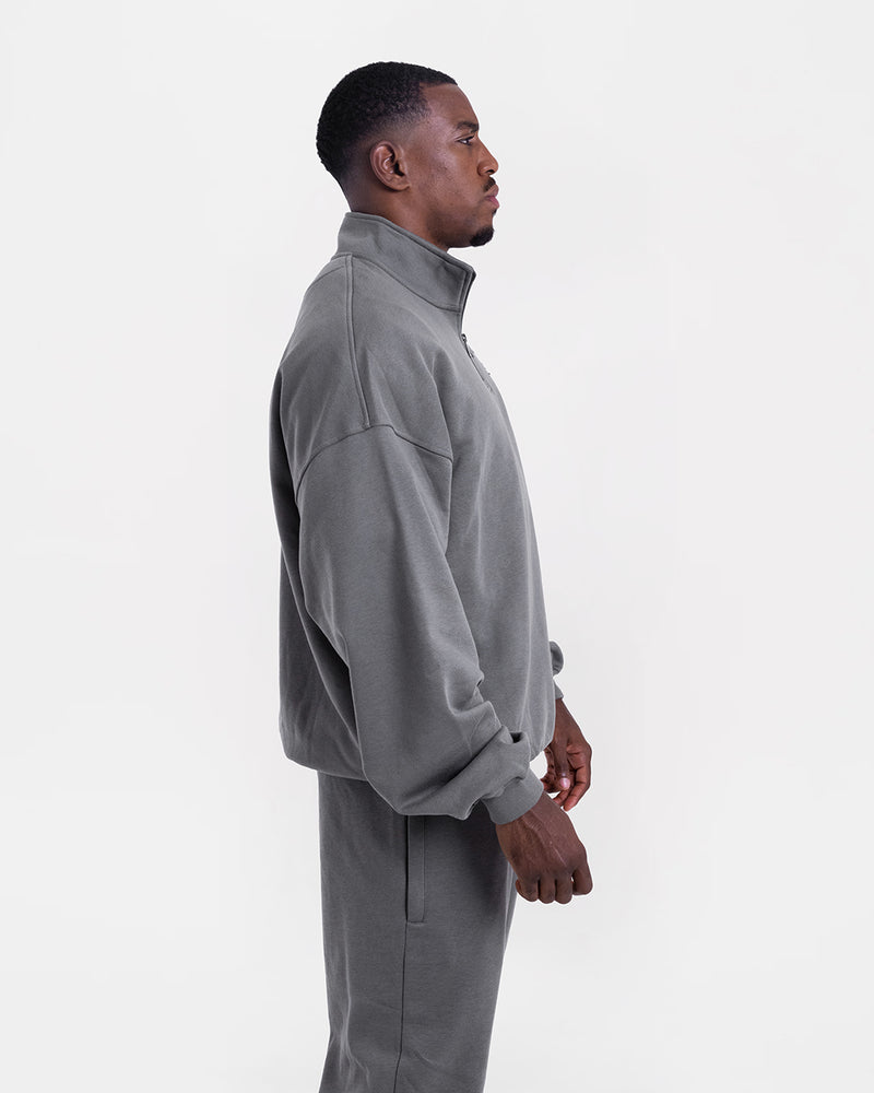 East Street 1/4 Zip - Distressed Grey