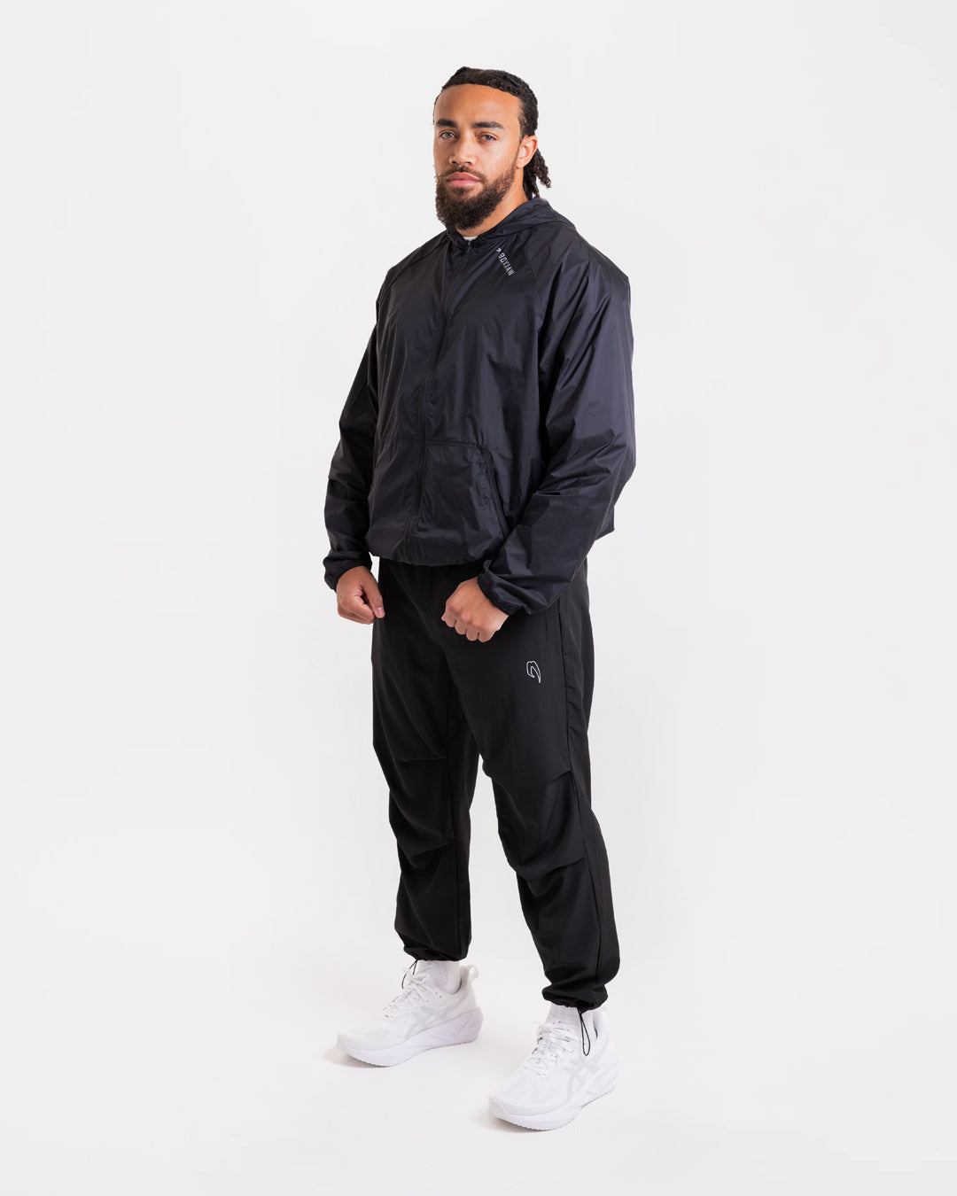 Genaro Zip Up Windbreaker - Black