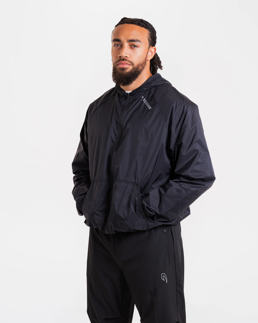 Genaro Zip Up Windbreaker - Black