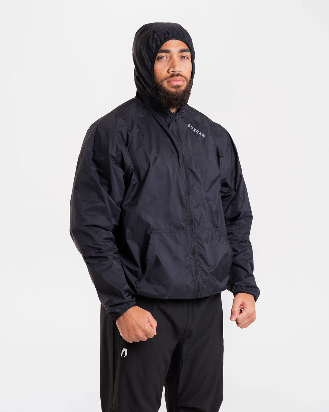 Genaro Zip Up Windbreaker - Black