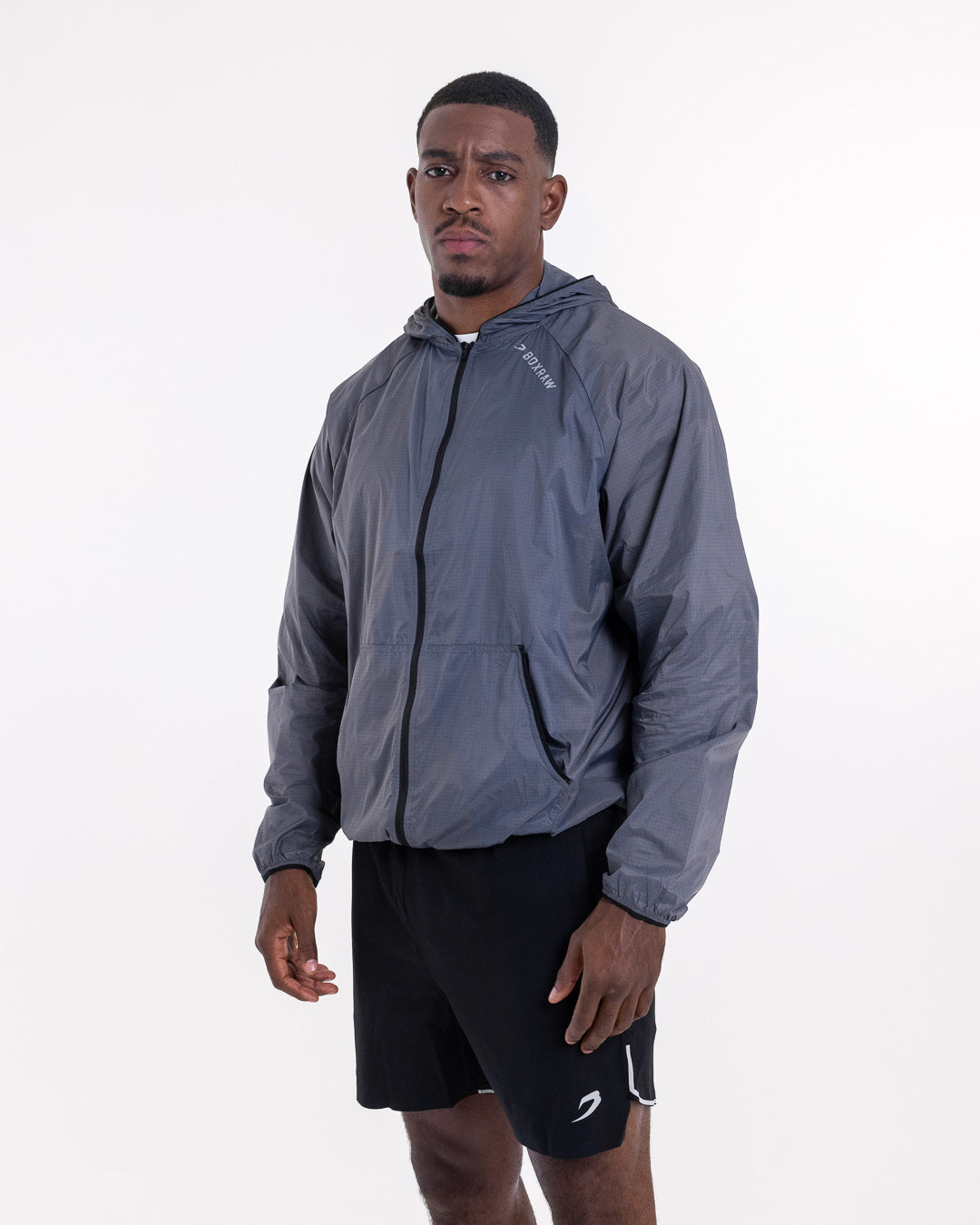 Genaro Zip Up Windbreaker - Charcoal