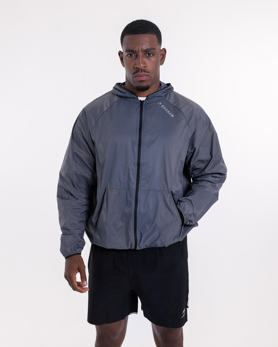 Genaro Zip Up Windbreaker - Charcoal