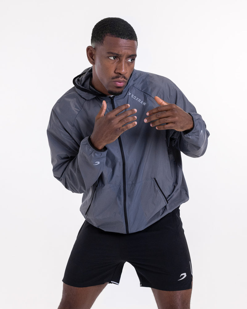 Genaro Zip Up Windbreaker - Charcoal