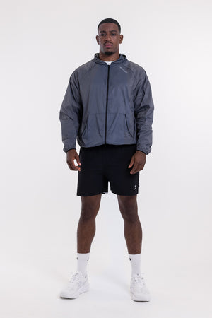 Genaro Zip Up Windbreaker - Charcoal
