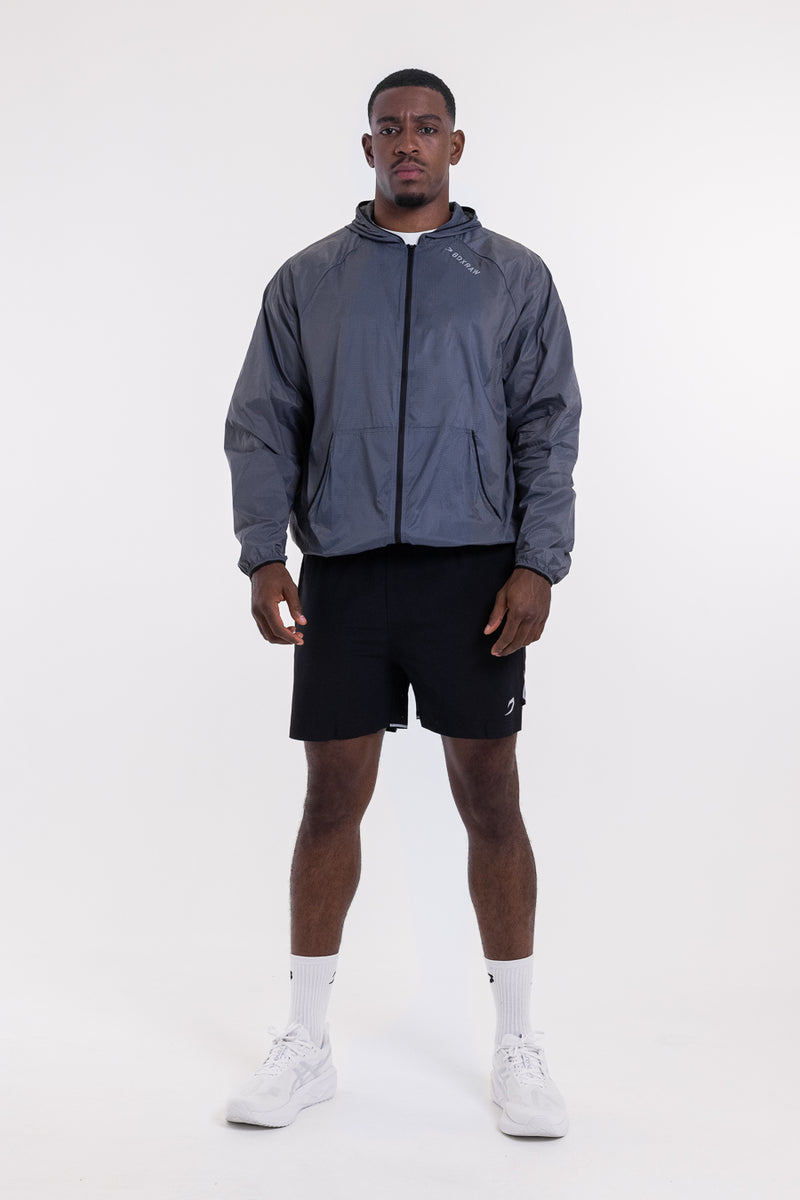 Genaro Zip Up Windbreaker - Charcoal