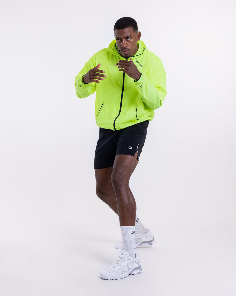 Genaro Zip Up Windbreaker - Neon Yellow