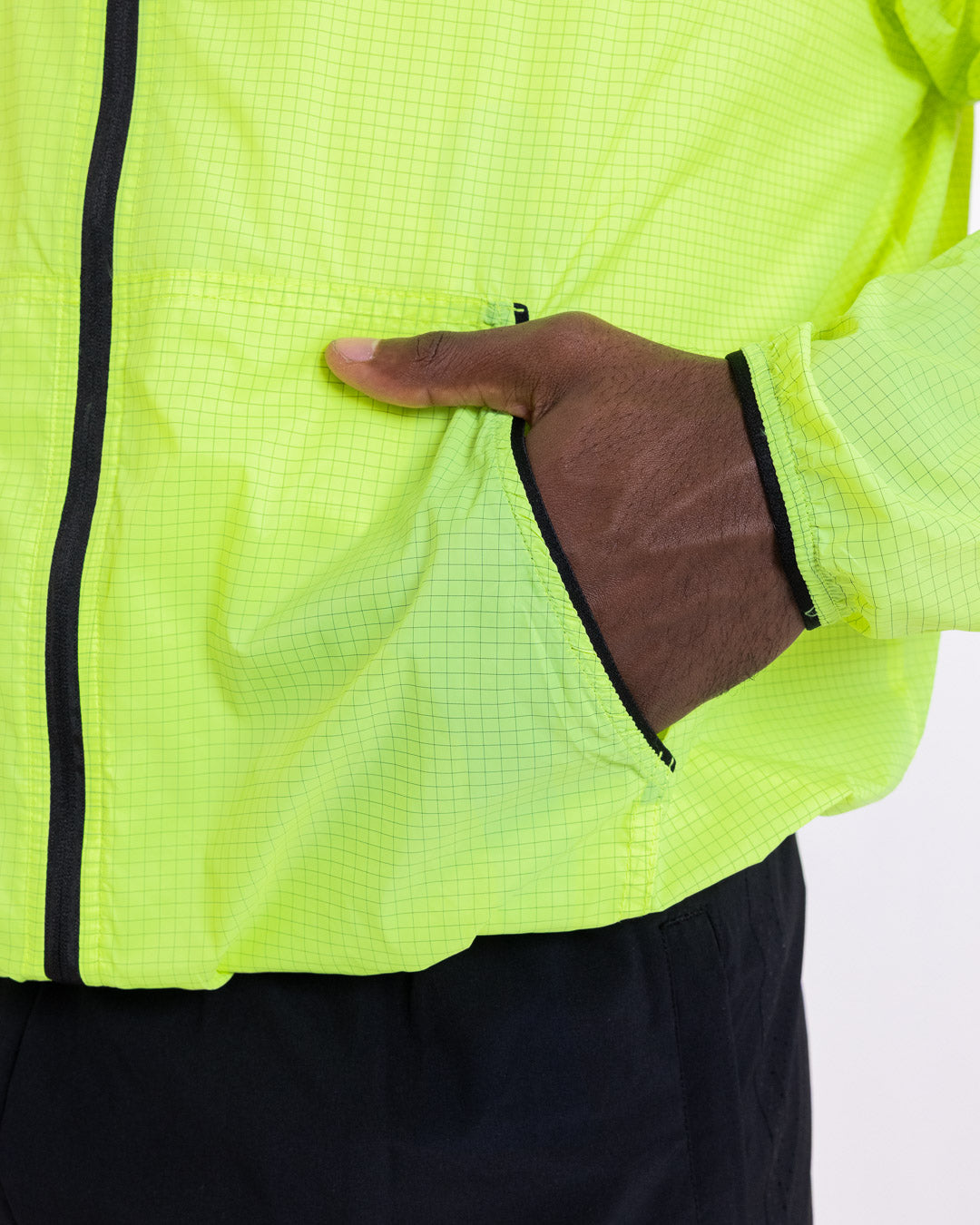 Genaro Zip Up Windbreaker - Neon Yellow