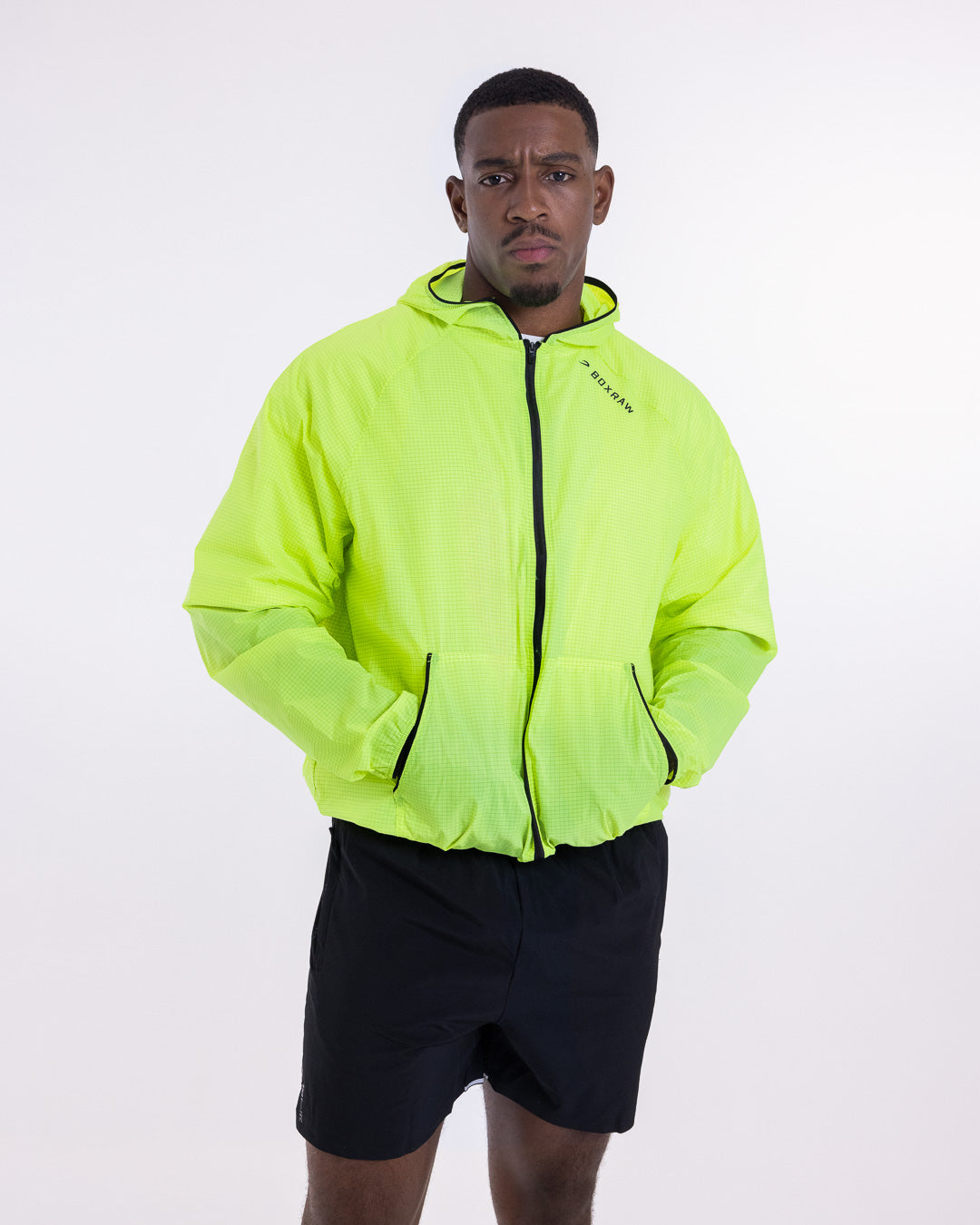 Genaro Zip Up Windbreaker - Neon Yellow