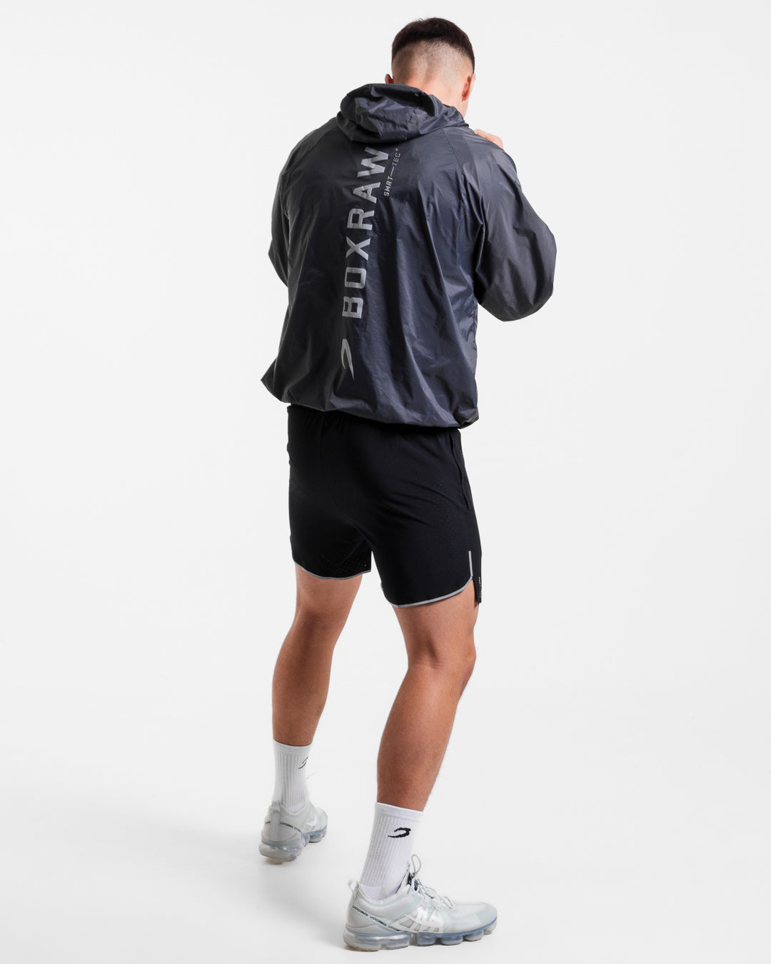 Genaro Oversized Windbreaker Hoodie - Charcoal