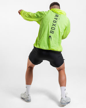 Genaro Oversized Windbreaker Hoodie - Neon Yellow