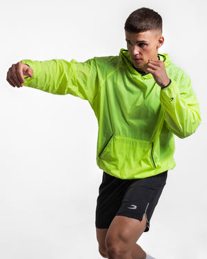 Genaro Oversized Windbreaker Hoodie Neon Yellow BOXRAW