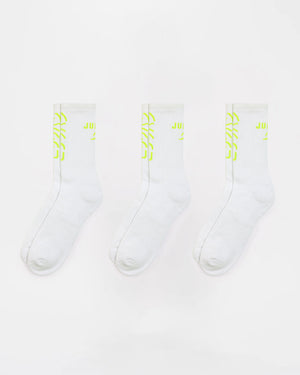 Nakatani x BOXRAW Crew Socks (3 Pairs) - White