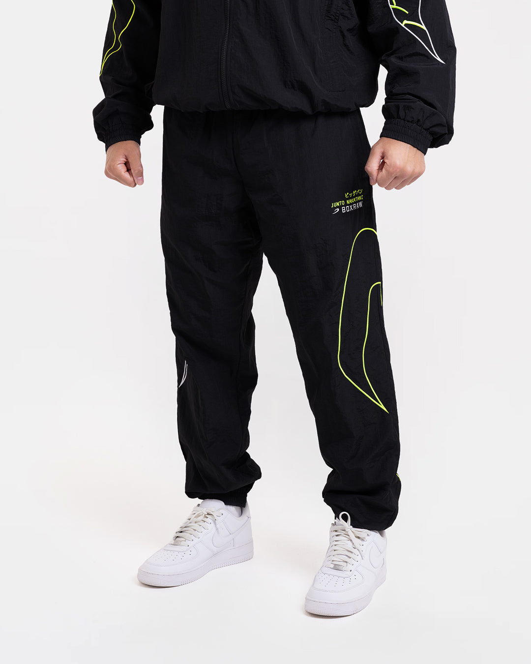 Nakatani x BOXRAW Track Bottoms - Black/Yellow