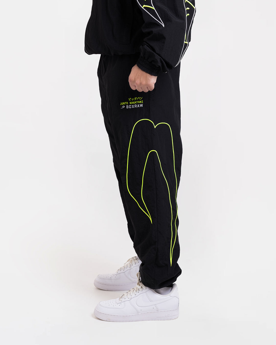Nakatani x BOXRAW Track Bottoms - Black/Yellow