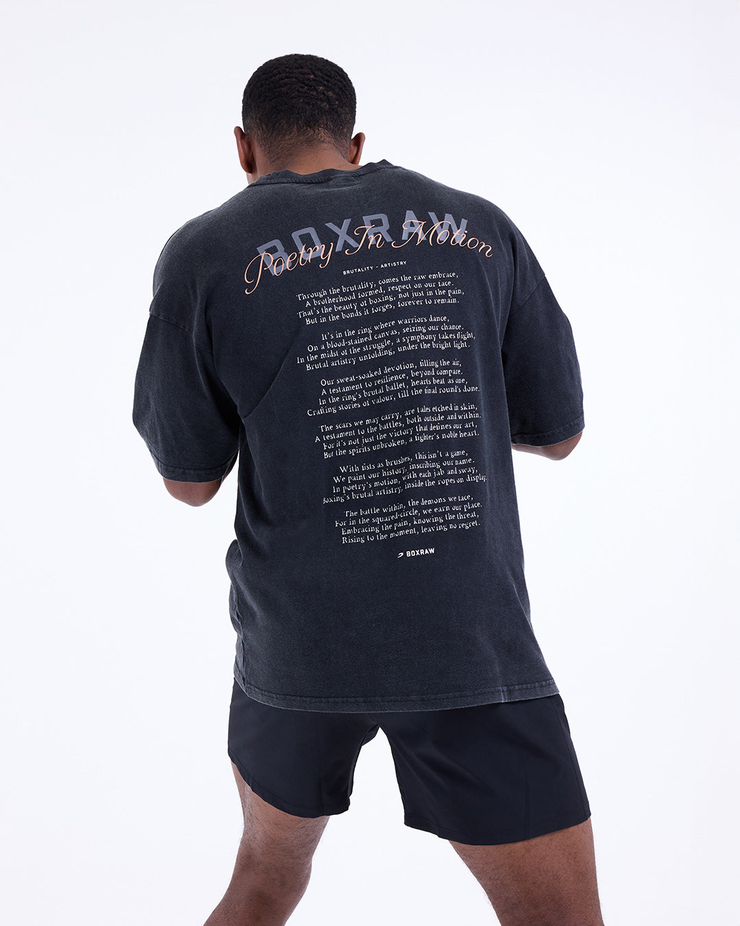 Poetry In Motion Oversized T-Shirt - Washed Black